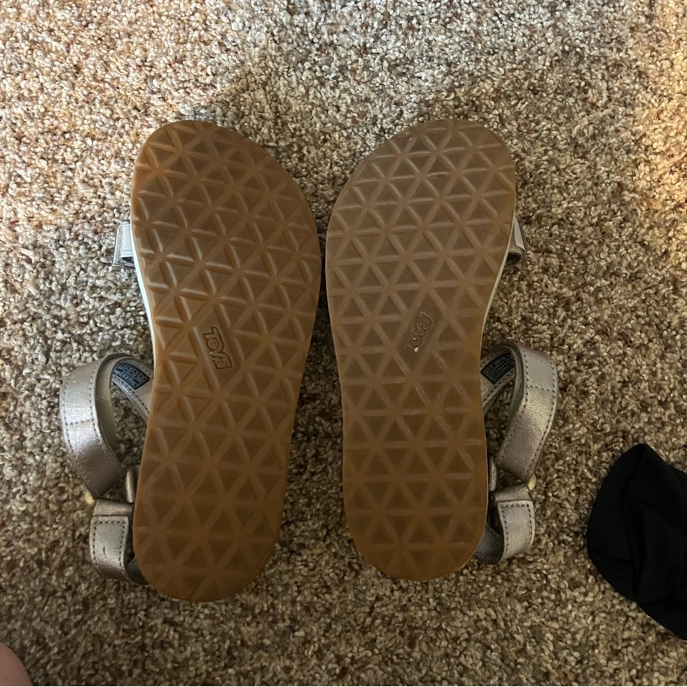 Teva Silver Leather Flatform Sandals - image 3